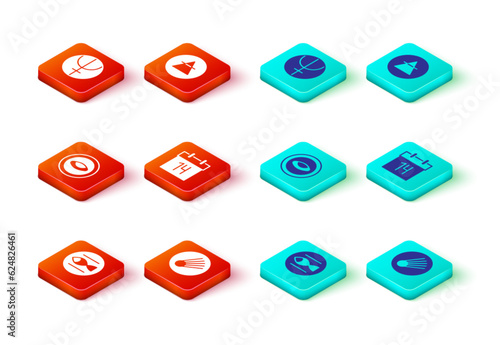 Set Pisces zodiac, Comet, Medallion with eye, Calendar, Air element and Neptune planet icon. Vector