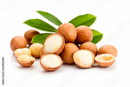 Macadamia nut isolated on white background
