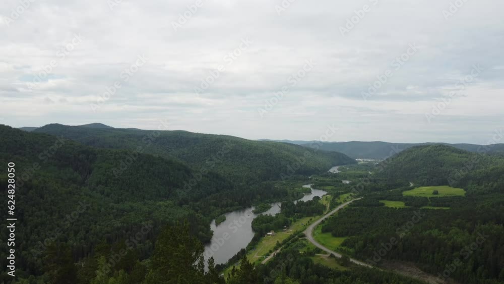 Aerial View. Flying over the beautiful mountain River and beautiful forest. Landscape panorama. Krasnoyarsk, Siberia, Mana river. High quality 4k footage Aerial View. Flying over the beautiful mountain River and beautiful forest. Landscape panorama. Krasnoyarsk, Siberia, Mana river. High quality 4k footage