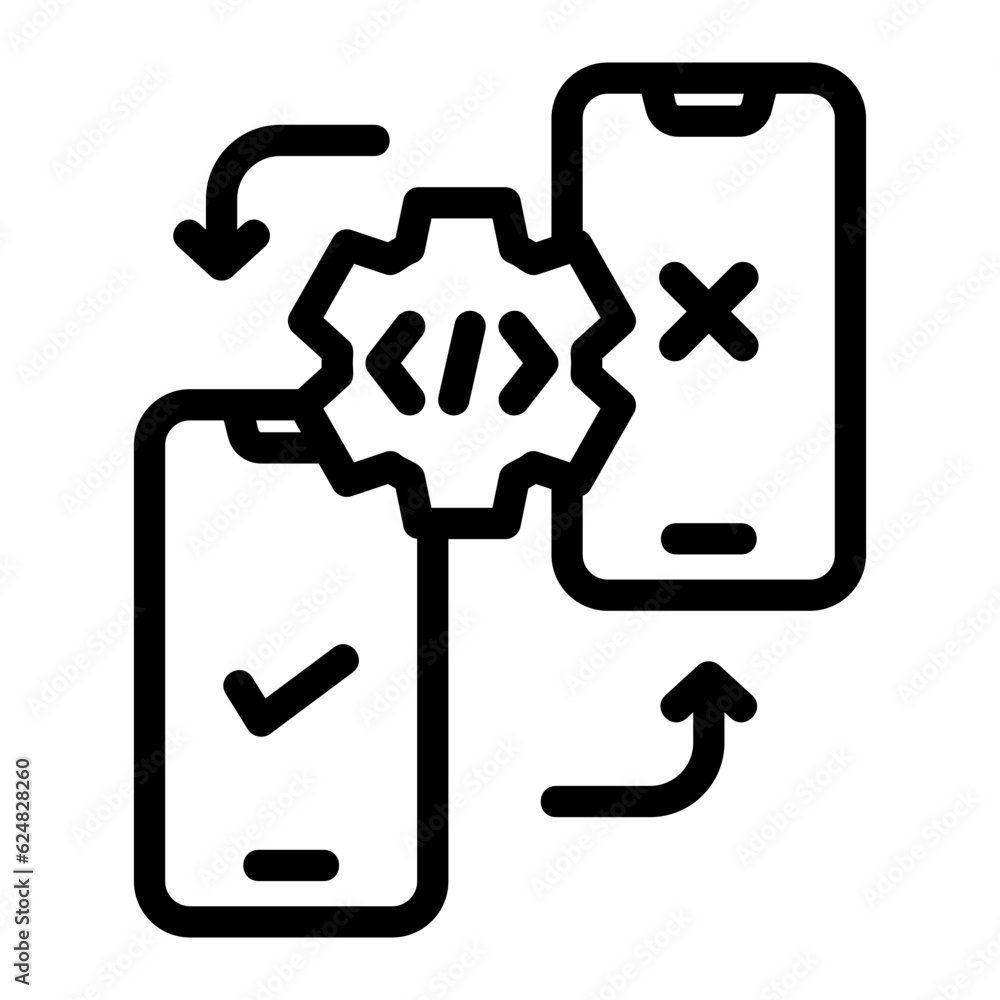 mobile testing glyph icon mobile testing glyph icon