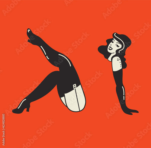Wow pop art illustration of the sexy young groovy retro woman. Vector colorful background in pop art retro comic style for advetising.
