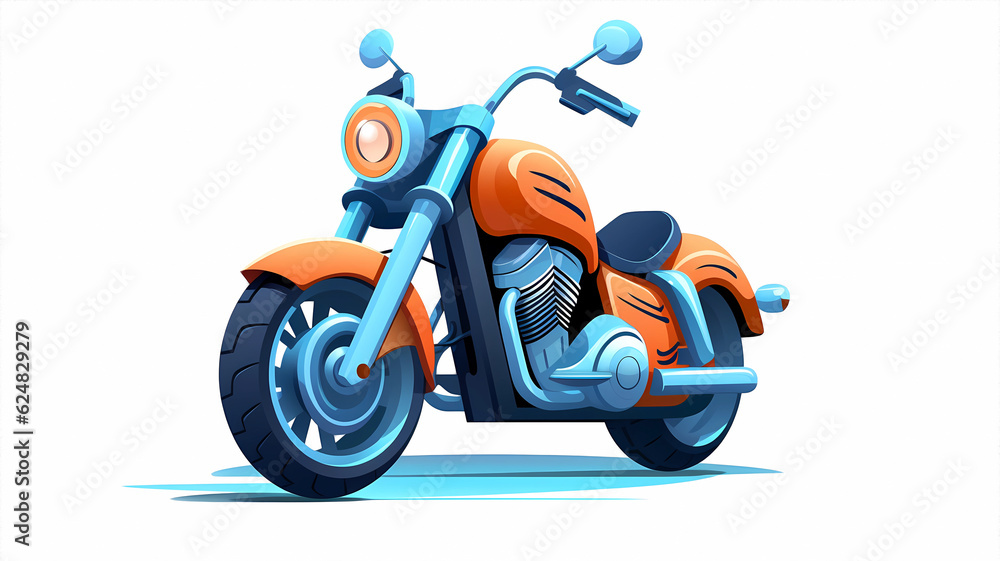 hand drawn cartoon motorcycle illustration