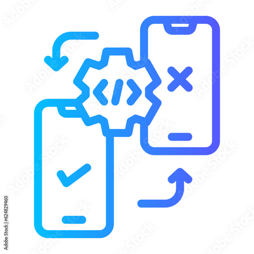 mobile testing gradient icon