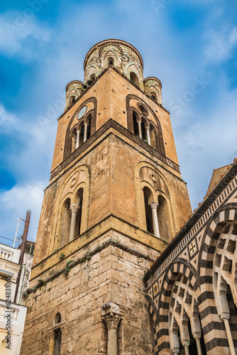 The bell tower of Amalfi Cathedral was constructed between the 12th and 13th centuries.