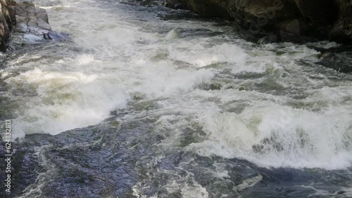 Fast river of nature during the day, Slow motion, 4