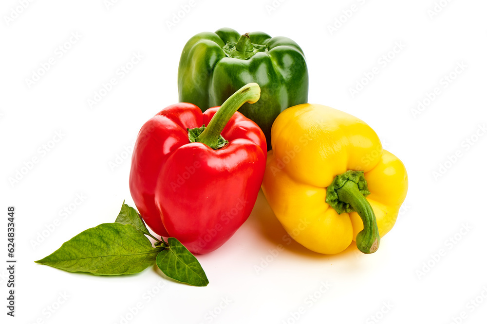 Bell pepper mix, isolated on white background. Bell pepper mix, isolated on white background.