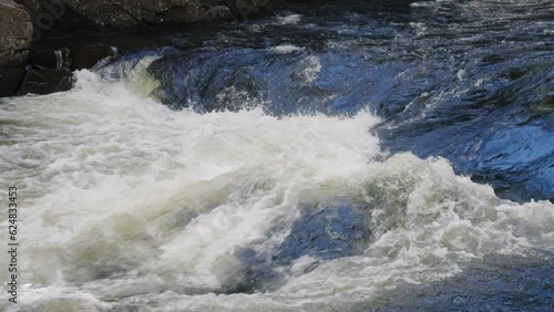 Fast river of nature during the day, Slow motion, 3