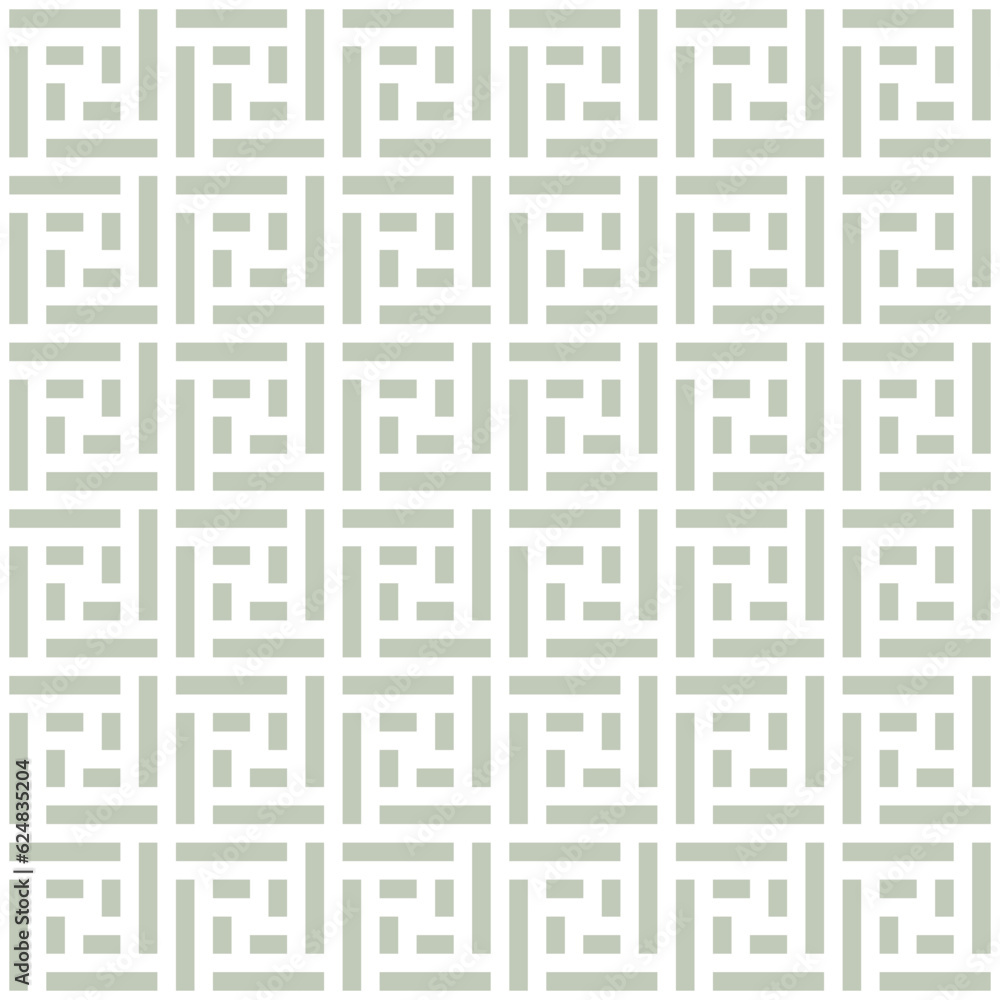 Abstract geometric seamless pattern. Stylish ornament with squares, lines, rectangles, grid, repeat tiles. Simple elegant sage color texture. Modern geometric background. Geo design for decor, print Abstract geometric seamless pattern. Stylish ornament with squares, lines, rectangles, grid, repeat tiles. Simple elegant sage color texture. Modern geometric background. Geo design for decor, print