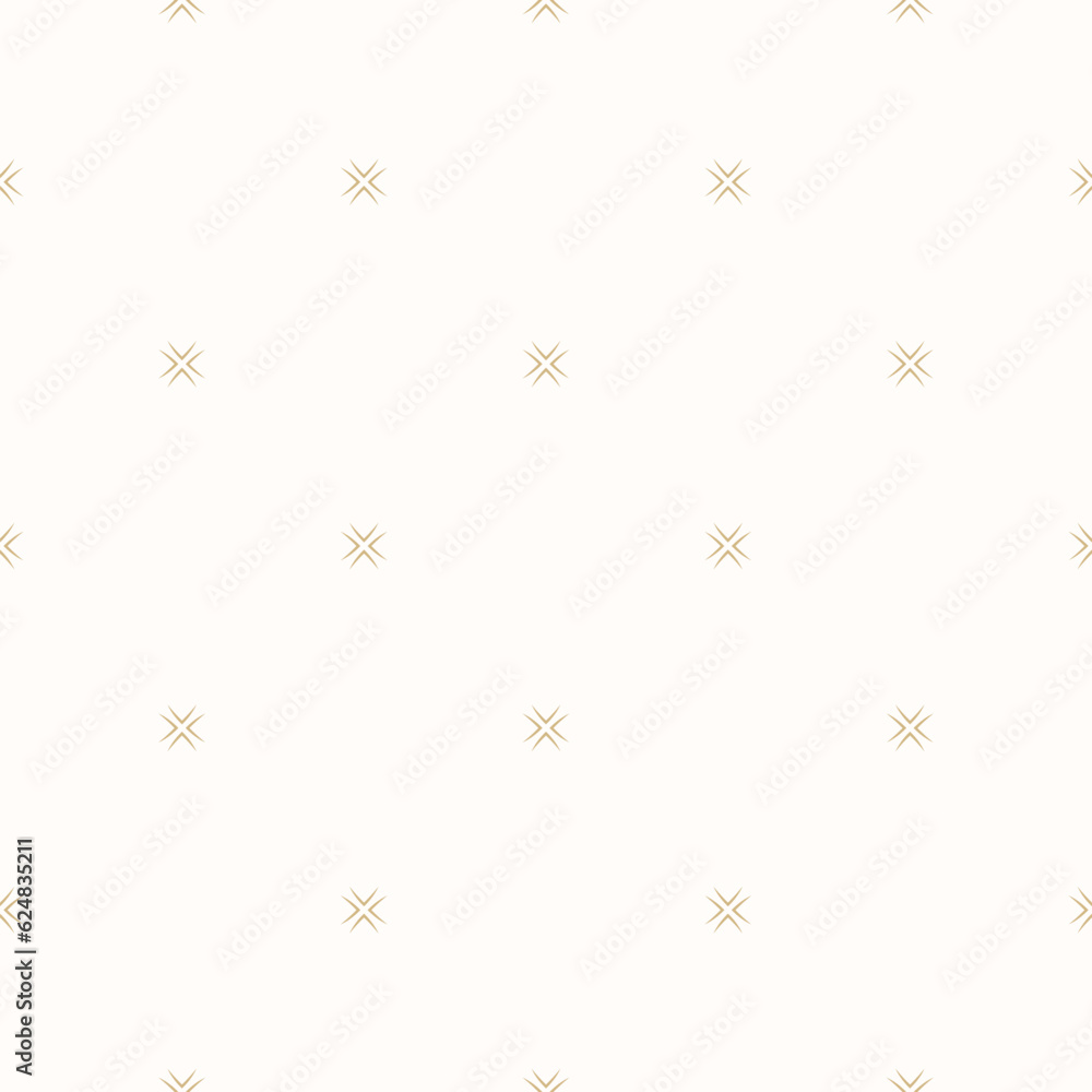 Simple minimal floral pattern. Golden vector minimalist seamless texture with tiny flower shapes, dots. Abstract white and gold geometric background. Luxury repeat design for print, decor, wallpaper Simple minimal floral pattern. Golden vector minimalist seamless texture with tiny flower shapes, dots. Abstract white and gold geometric background. Luxury repeat design for print, decor, wallpaper