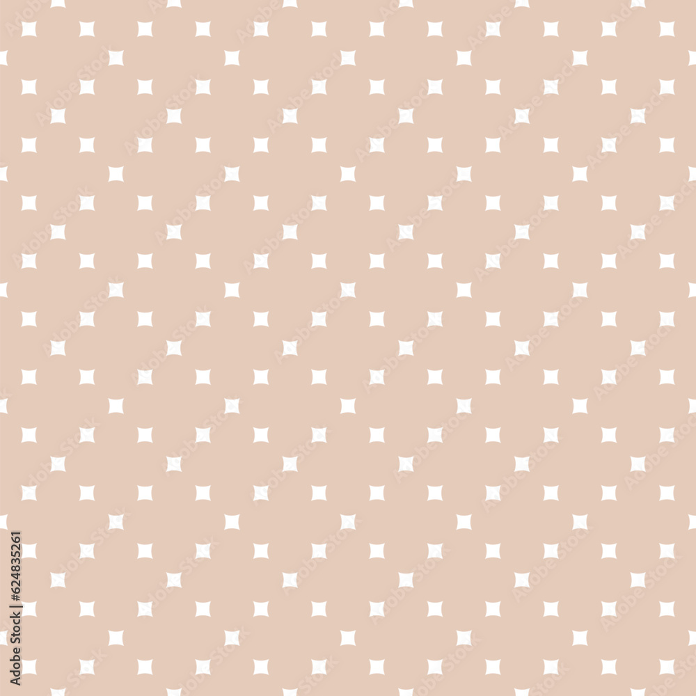 Subtle vector seamless pattern with small square shapes, dots in regular grid. Abstract beige minimalist geometric texture. Simple minimal repeat background. Delicate luxury design for decor, textile Subtle vector seamless pattern with small square shapes, dots in regular grid. Abstract beige minimalist geometric texture. Simple minimal repeat background. Delicate luxury design for decor, textile