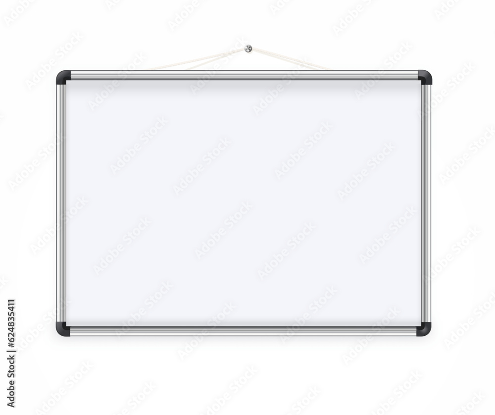 Magnetic marker whiteboard realistic Empty whiteboard with marker pens and magnets. Business presentation office whiteboard isolated vector mockup. Vector Magnetic marker whiteboard realistic Empty whiteboard with marker pens and magnets. Business presentation office whiteboard isolated vector mockup. Vector