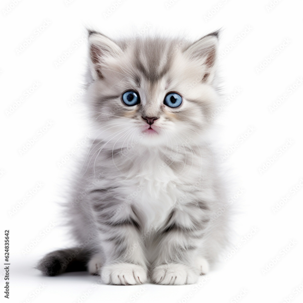 cute kitten white background