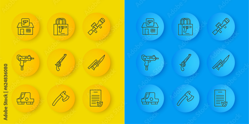 Set line Collimator sight, UZI submachine gun, Revolver, Firearms