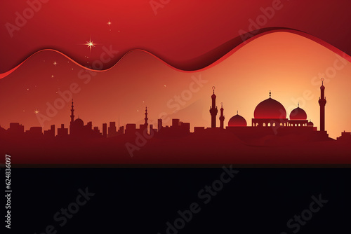 Ramadan Mubarak night scene background for banner  Flyer  social media  print  poster  web.