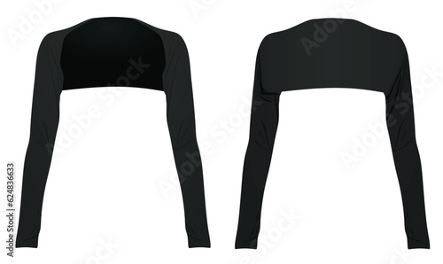 Woman black bolero. vector illustration