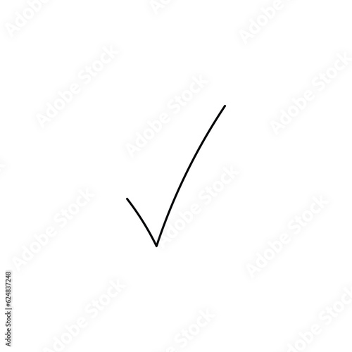 Hand Drawn Simple Check Mark Icon Vector