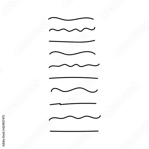 Handmade Simple Underline Set Vector