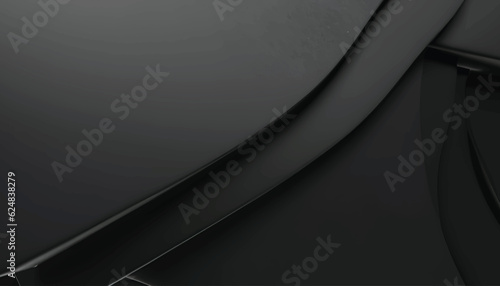 Abstract black wallpaper 3d render. Elegant dark luxury background. Paper 3d gradient black template design vector illustration.
