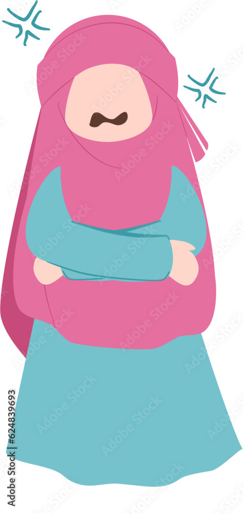 Muslim kid Illustration, Muslim character, cute hijab girl Muslim kid Illustration, Muslim character, cute hijab girl