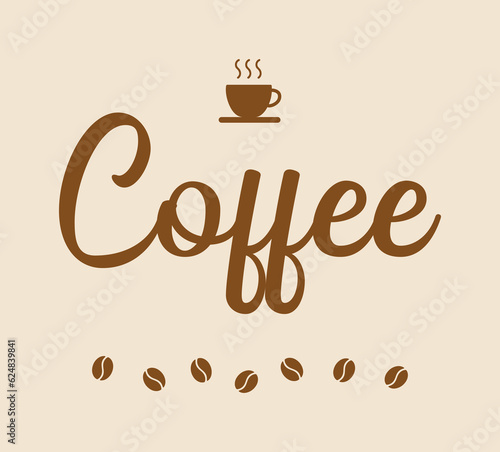 Coffee cup  beans  drink. Chocolat  food  milk  capuccino  hot. Vector logo design template. Shop labels  store  gourmet