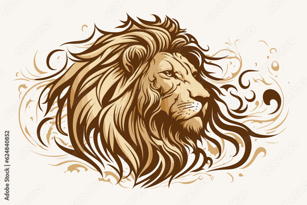 lion head isolated on white