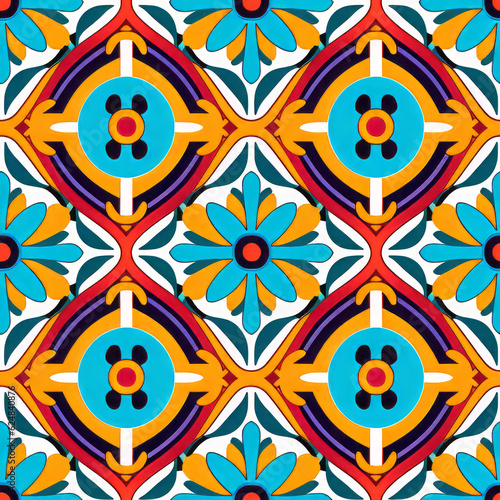 tile seamless pattern with flowers