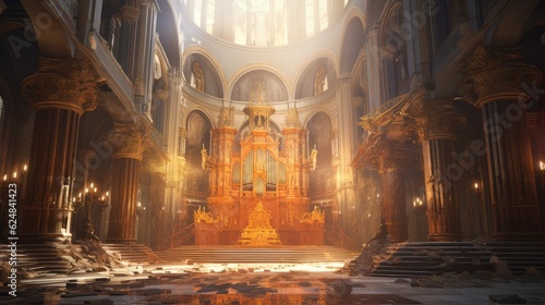 A stunning cathedral photo realistic illustration - Generative AI.