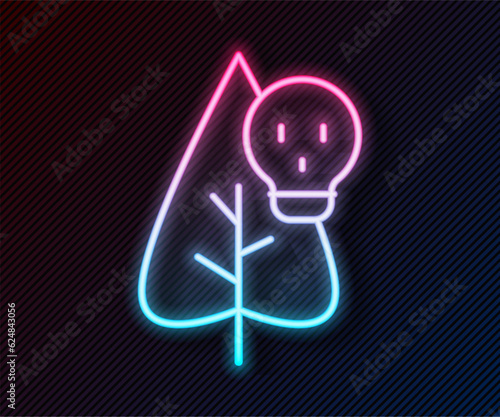 Glowing neon line Poison flower icon isolated on black background. Vector