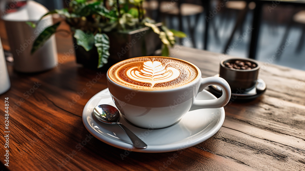 Enjoy a coffee before work. AI generative. Enjoy a coffee before work. AI generative.