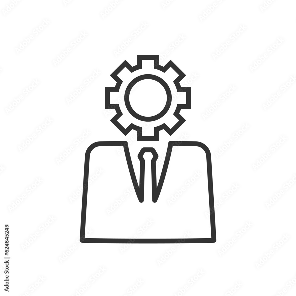 Employee Management Icon - Business Man Gear Icon Employee Management Icon - Business Man Gear Icon