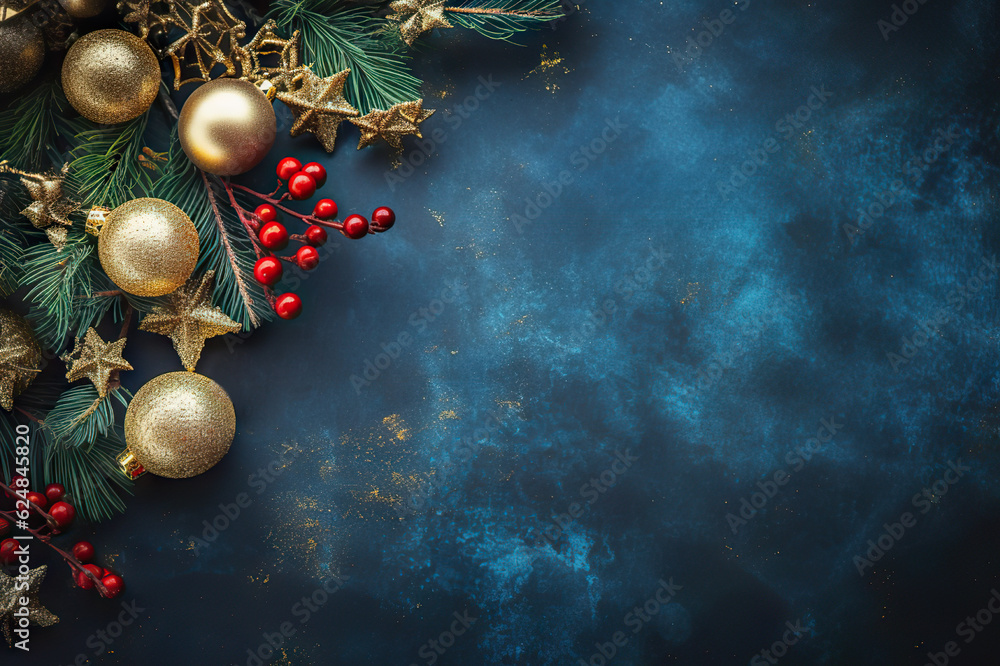 Festive Christmas Decor Background with Space for Text. created with Generative AI