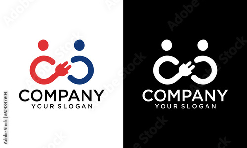 electrical socket cable design logo icon vector illustration