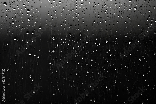 Drops of water on a black background. AI generation