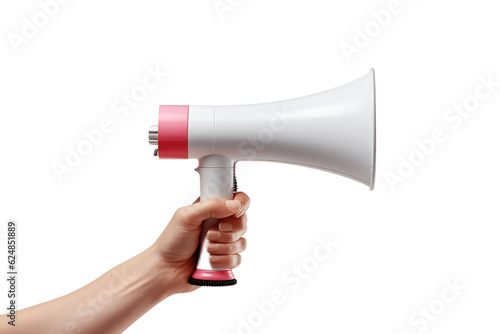 Hand Holding Microphone Isolated on Transparent Background. AI