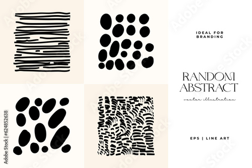 Hand drawn scribbles vector set. Doodle, ink brush shapes, random chaotic lines. Charcoal pencil curly lines and squiggles, wide strokes. Black pencil sketches, drawings.