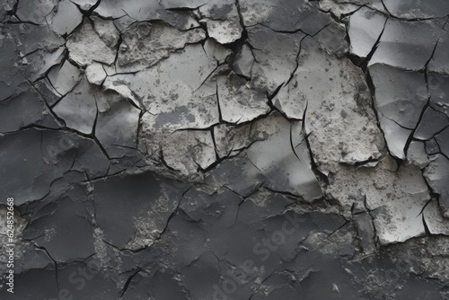 Black Charcoal Grey Cracked Wall AI Generated