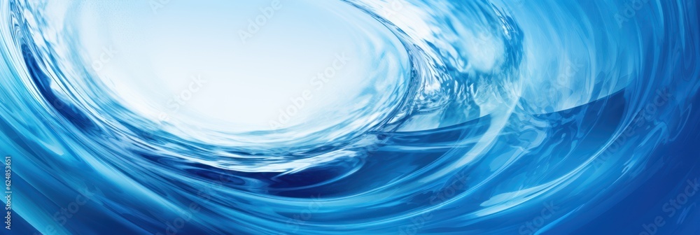 Abstract blue water flow and splash on isolated white background. Banner wallpaper. Generative AI Abstract blue water flow and splash on isolated white background. Banner wallpaper. Generative AI