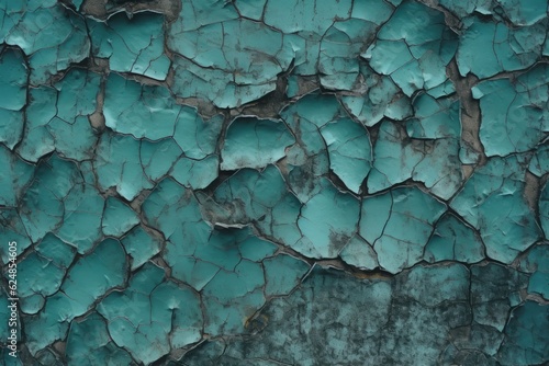 Teal & Black Cracked Texture AI Generated