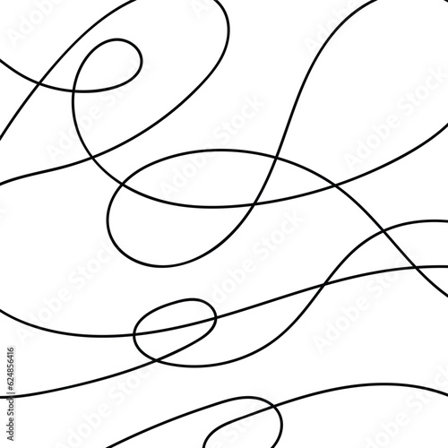 Curls Hand Drawn Seamless Pattern Vector