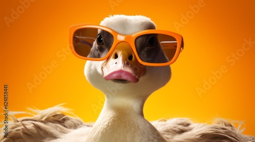 Portrait of a curious goose, closeup, AI © Olga