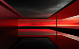A minimalist black and red colors art architecture.