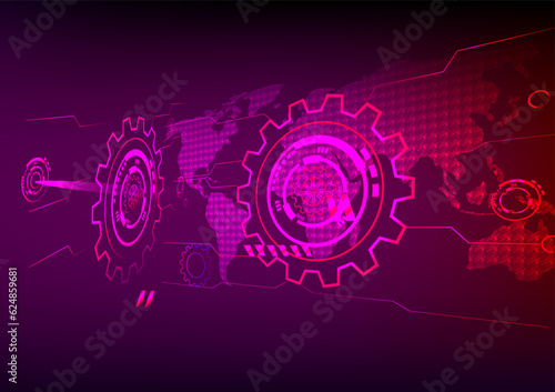 World engineering technology internet online global communication digital abstract backgrounds vector illustration