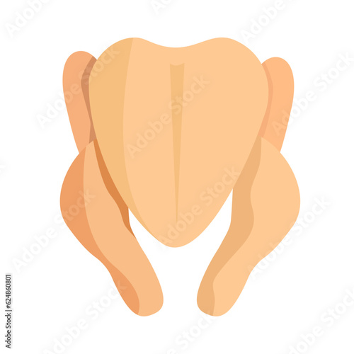 Vector illustration of Raw broiler chicken isolated on white background