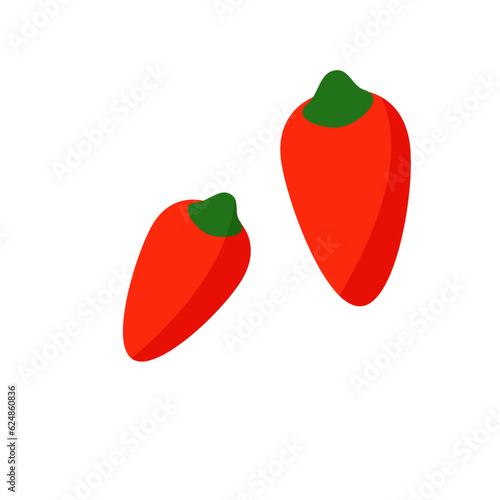 Vector illustration of Raw mini sweet pepper isolated on white background