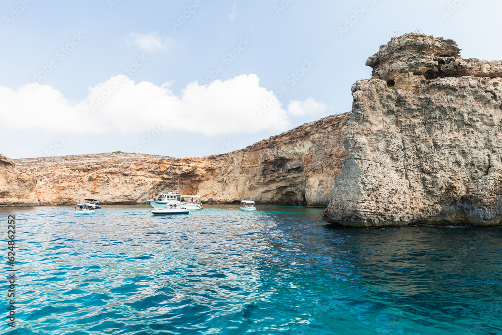 Landscape of Blue Lagoon of Comino, Malta