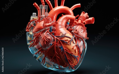 Human heart anatomy in 3D.