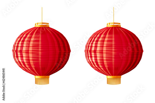 Chinese lanterns. Japanese asian new year red lamps festival 3d chinatown traditional realistic element
