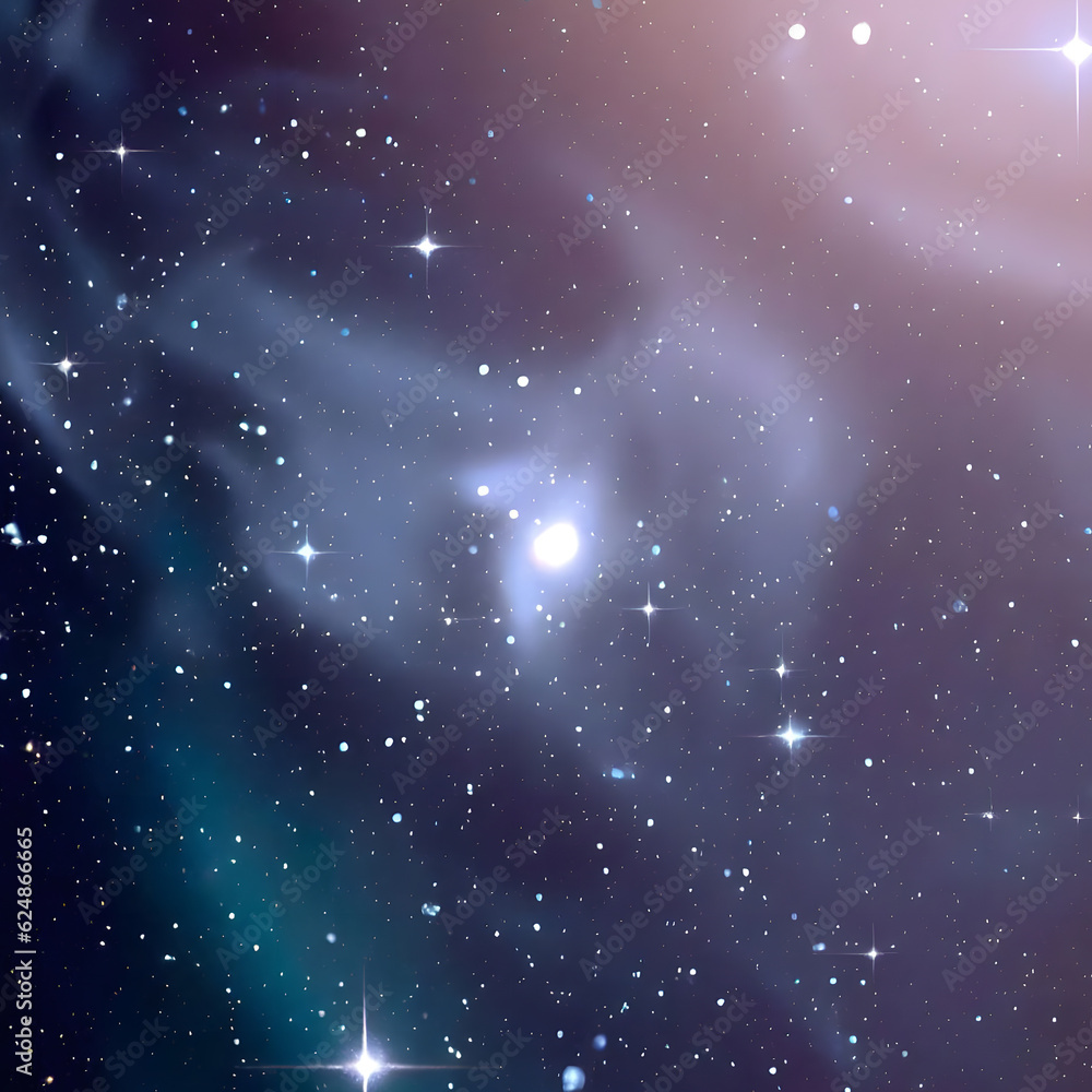 Fototapeta premium Beautiful Cosmic Night Sky with Glowing Stars
