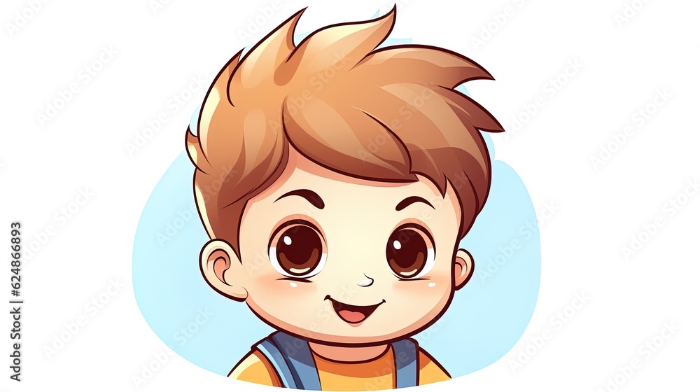 Cute baby boy cartoon character, generated by AI Cute baby boy cartoon character, generated by AI