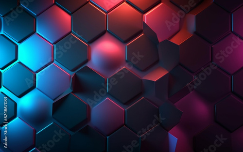 Dark hexagonal background with gradient color